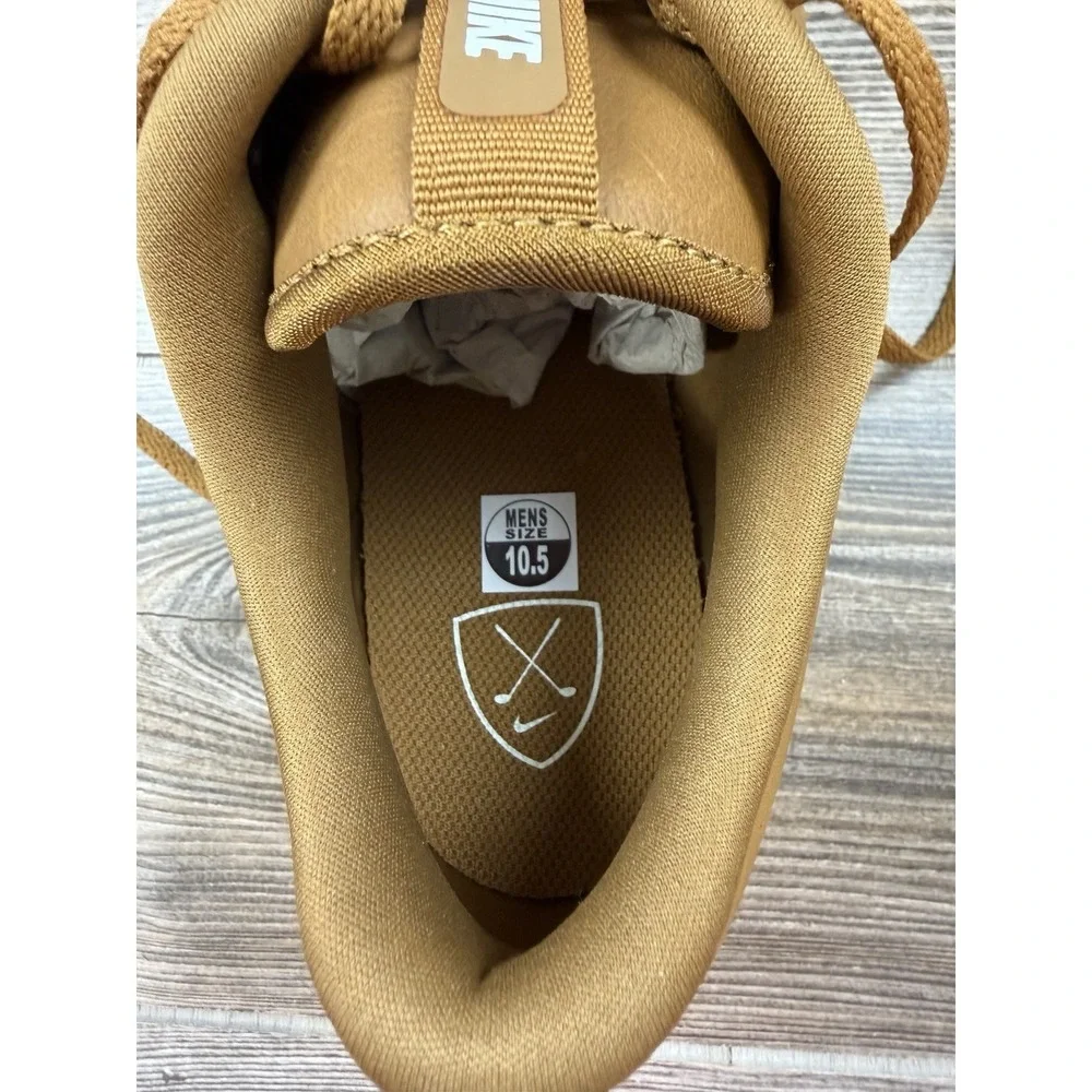NIKE Roshe G Premium Brown Leather Spikeless Golf Shoes AA1838-200 Men's 10.5